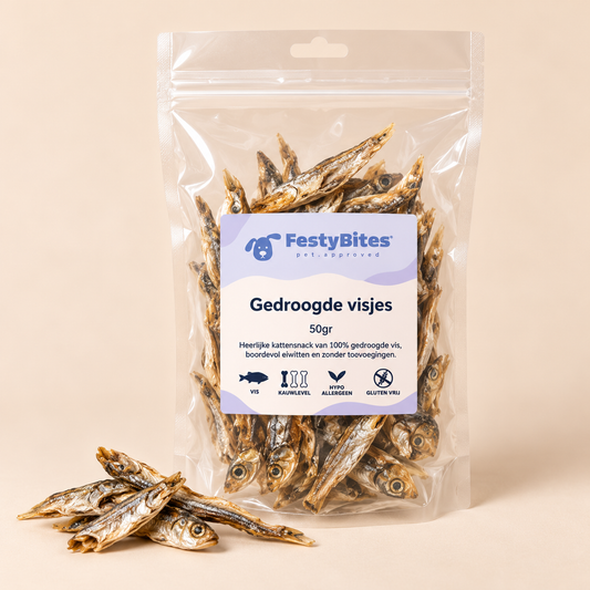 Gedroogde Visjes voor Honden en Katten – 100% Natuurlijke Hondensnack | 50g | FestyBites