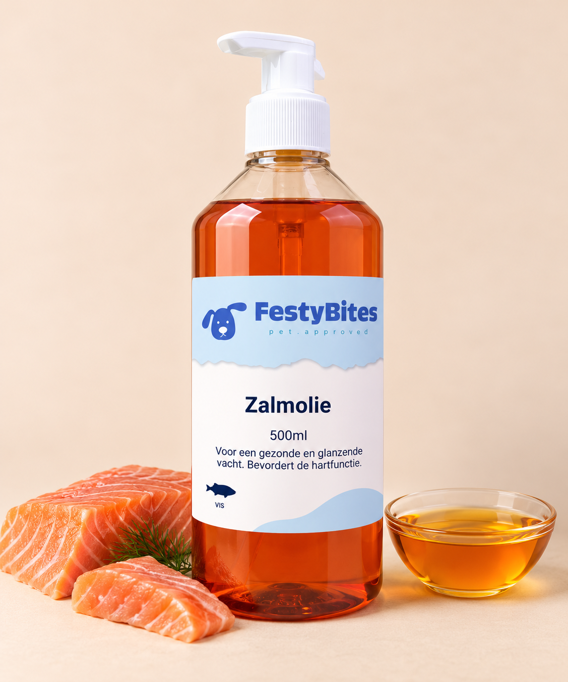 Zalmolie voor Honden – Omega 3 & 6 | 500 ml | FestyBites