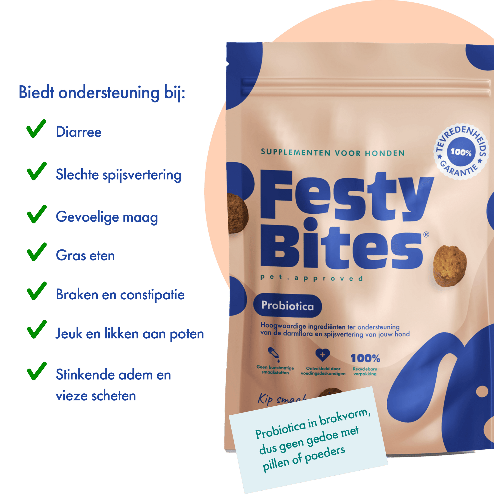 Probiotica hond - Kipsmaak - 30 snoepjes - FestyBites® 