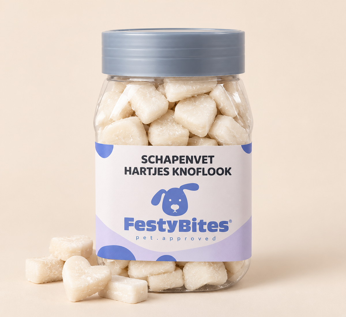 Schapenvet Hartjes met Knoflook voor Honden | FestyBites