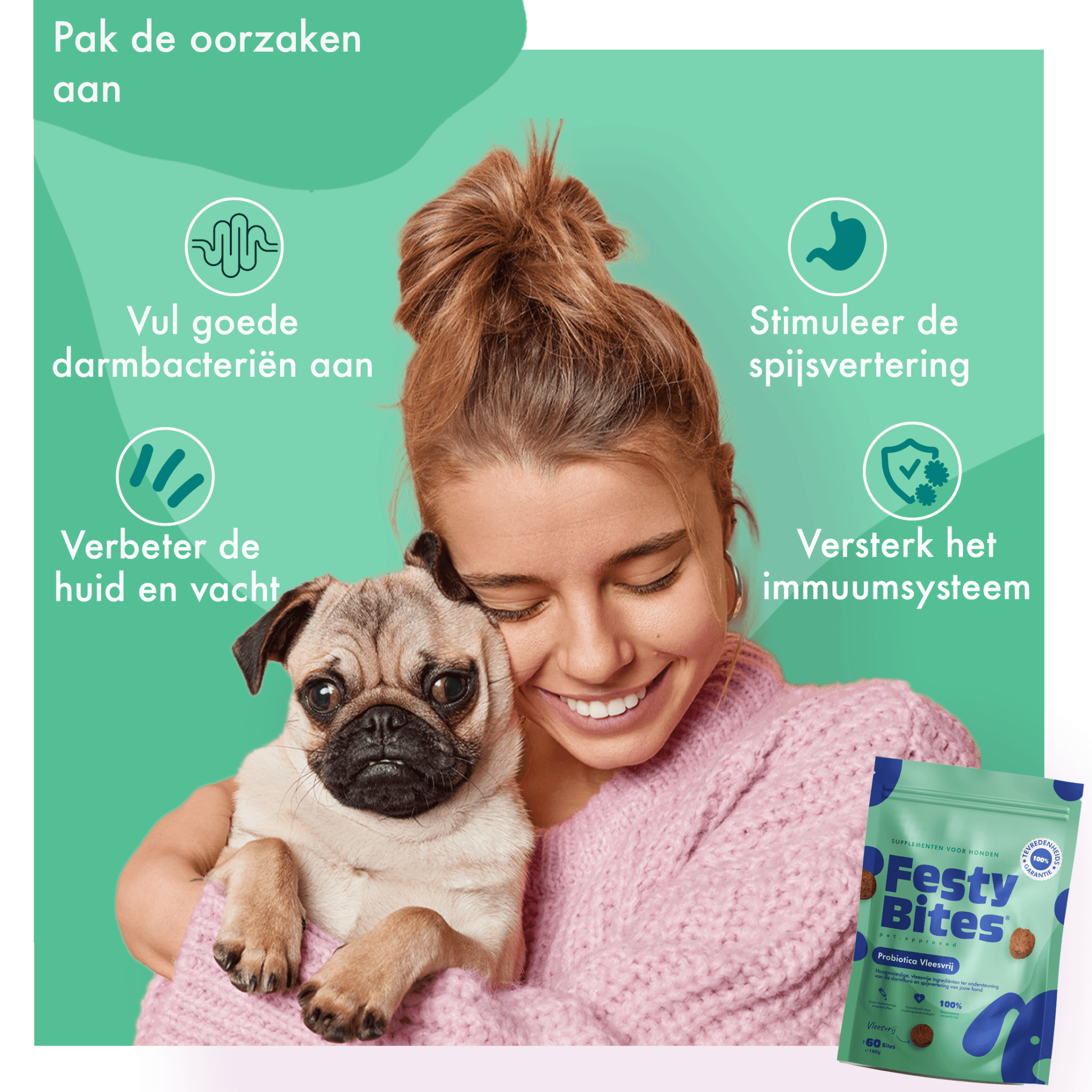 Probiotica - Vleesvrij - 30 snoepjes - FestyBites®